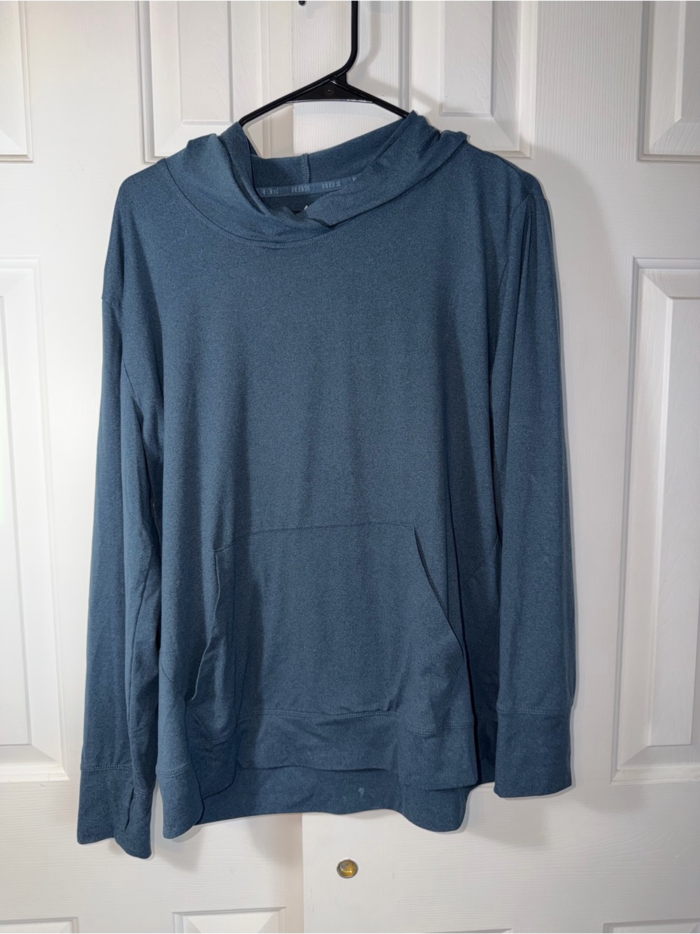 Blue Hooded Long-Sleeve Shirt